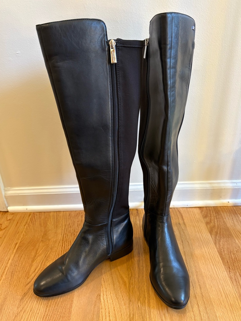 Michael Kors Bromley Black Over-The-Knee Leather Boots